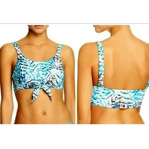 PILYQ Women's PALMAS KNOT HALTER Bikini Top Size L